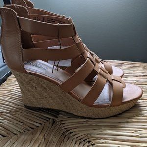Tan Brash espadrilles/ wedge sandals
